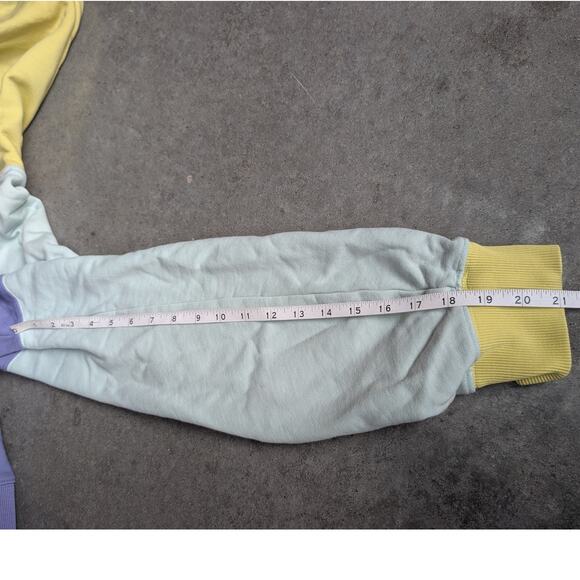 Teddy Fresh Pastel Hoodie XL Bear Patch Colorblock Patchwork Cotton Unisex Bear - Picture 8 of 13